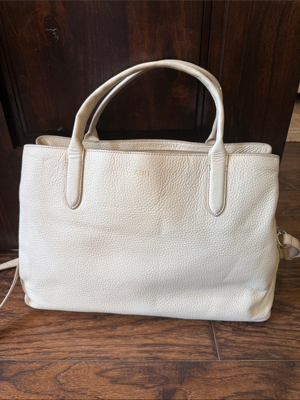 Mark & Graham Cream Leather Tote - Picture 3 of 16
